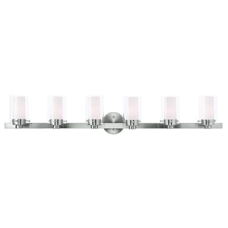 Livex Lighting Manhattan 6 Light Brushed Nickel Bath Vanity 15456-91