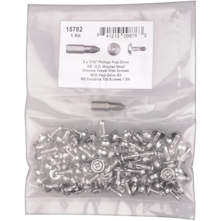 Disco Screw Kit, Chrome, PK101 15782