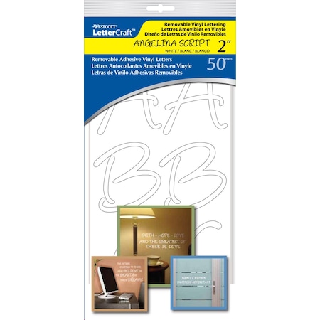 Westcott Permanent Vinyl Lettering, Angelina Script 2" 15824