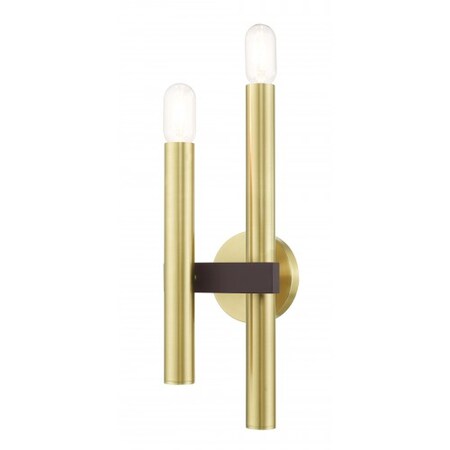 Livex Lighting Satin Brass with Bronze Accents Sconce, 2 15832-12