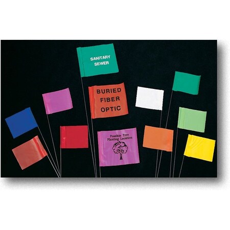 Mutual Industries 4X5X30" Yellow Wire Marking Flags, 1000C 15901-41-4