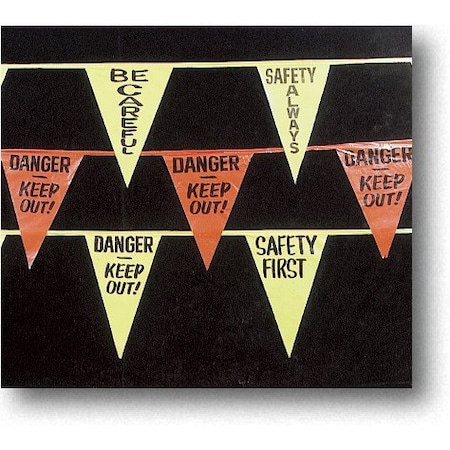 Mutual Industries Printed Pennant Banner Flags 60', Yellow 15906-41