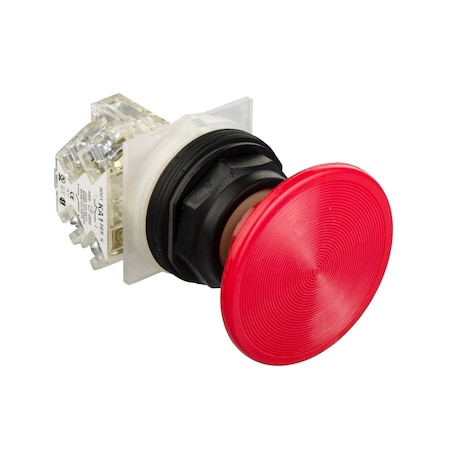 Schneider Electric Push-button, Harmony 9001SK, plastic, snap-in plastic mushroom 57mm, red, 30mm, spring return, 1 NC 9001SKR5RH6