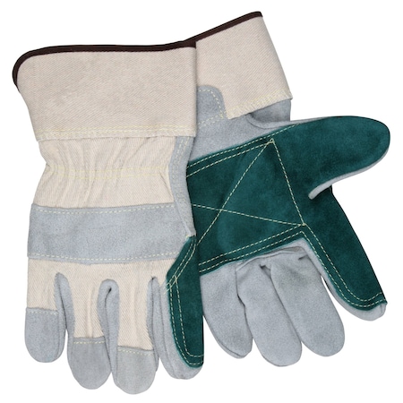 Mcr Safety Double Leather Palm Sewn, L, PK12 16012LN