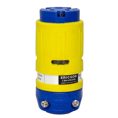 Ericson Straight Blade Connector, 5-15R, 15 A, 125V AC, 2 Pole, 3 Wire, Screw Terminals, Yellow 1610-CMGL