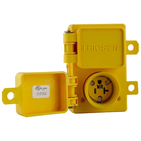 Ericson Straight Blade Receptacle, 5-15R, 15 A, 125V AC, 2 Pole, 3 Wire 1610-PWDX