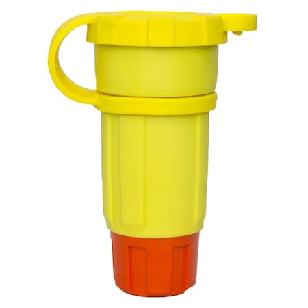 Ericson Watertight Straight Blade Connector, 5-20R, 20 A, 125V AC, 2 Pole, 3 Wire, Screw Terminals, Yellow 1612-CW6P-AM