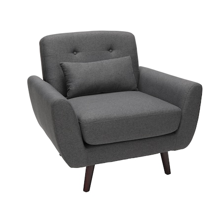 Ofm Lounge Chair, 32.68"L32.68"H, Low Profile, FabricSeat, Mid Century ModernSeries 161-FLC2-DGRY