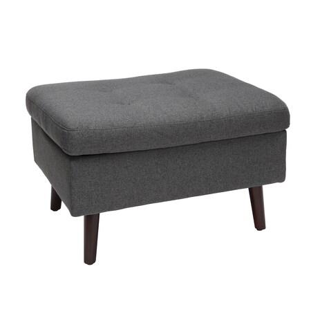 Ofm Storage Ottoman, Dark Gray Fabric 161-OTT2-DGRY
