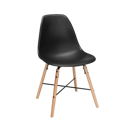 Ofm Dining Chair, Black Plastic, PK4 161-P18A-BLK-4