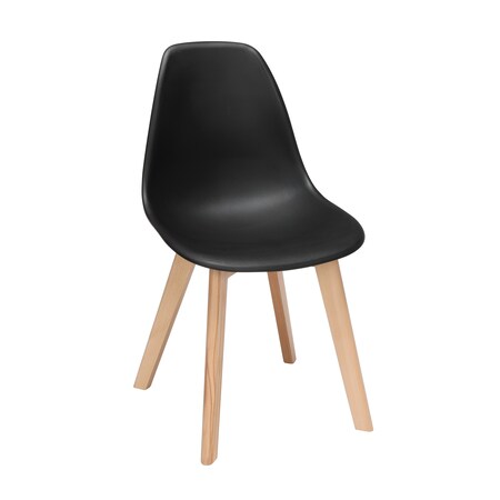 Ofm Dining Chair, Black Plastic, PK4 161-P18B-BLK-4