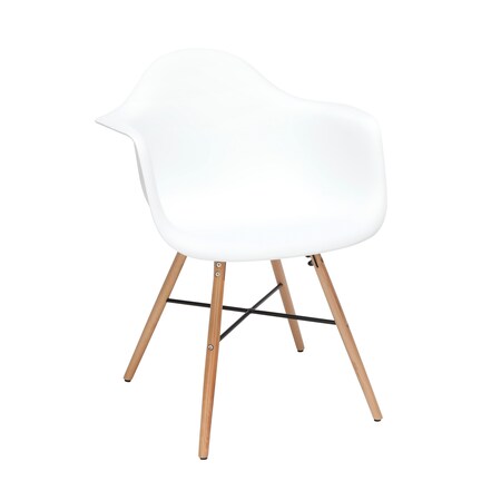 Ofm Arm Chair, White Plastic, PK4 161-PA18A-WHT-4