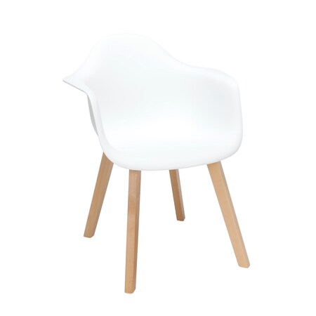 Ofm Arm Chair, White Plastic, PK2 161-PA18B-WHT-2