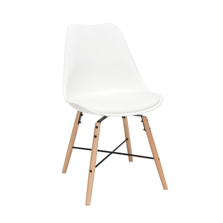 Ofm Dining Chair Vinyl Cushion, White, PK4 161-PV18A-WHT-4