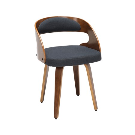 Ofm Dining Chair, Wood and Navy Fabric 161-WF18A-NVY