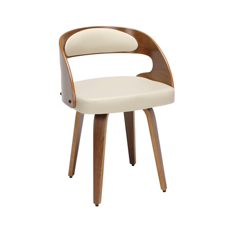 Ofm Dining Chair, Wood and Ivory Vinyl 161-WV18A-IVY