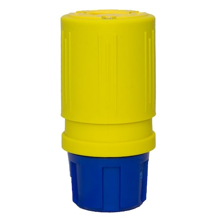 Ericson Locking Connector, L5-15R, 15 A, 250V AC, Single Phase, 2 Pole, Screw Terminals, Yellow 1620-C