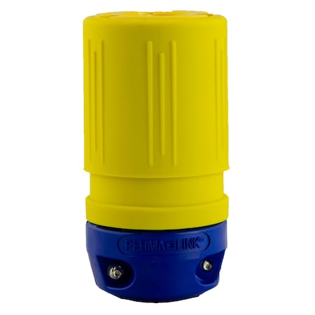 Ericson Locking Connector, L5-15R, 15 A, 250V AC, Single Phase, 2 Pole, Spring Clamp Terminals, Yellow 1620-CG