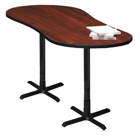 Safco Oval Bistro Dining Height Peanut Table, Cast Iron Base, 36 W, 36 L, 29 H, Regal Mahogany CA2PLTRMH