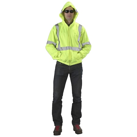 Mutual Industries Cl3 Ansi Lime Hooded Sweat 2X 16382-0-5
