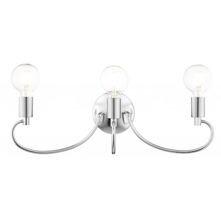 Livex Lighting Polished Chrome Vanity Sconce, 3 Light 16583-05