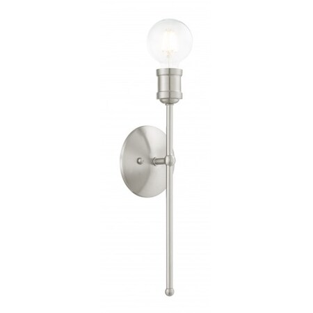 Livex Lighting Brushed Nickel Sconce, 1 Light 16711-91