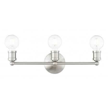 Livex Lighting Brushed Nickel Vanity Sconce, 3 Light 16713-91