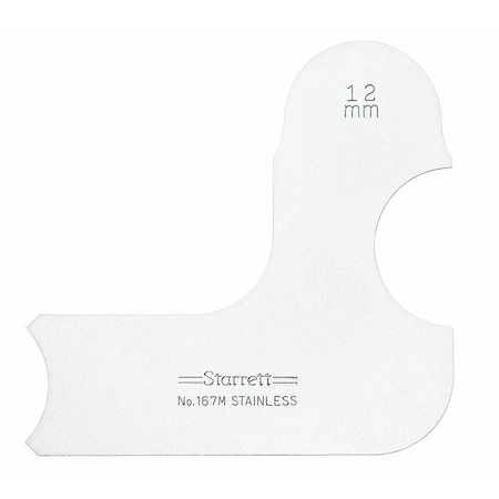 Starrett Radius Gage, 1, Angle, 13 mm 167M-13