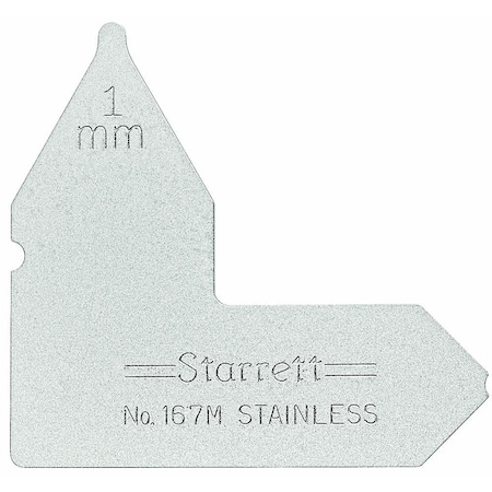 Starrett Radius Gage, 1.5 mm, 1, Angle 167M-1 1/2