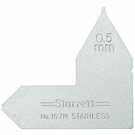 Starrett Radius Gage, 1 mm, 1, Angle 167M-1