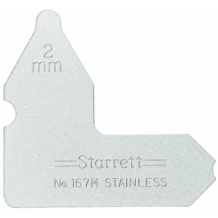 Starrett Radius Gage, 2.5 mm, Angle, 1 167M-2 1/2