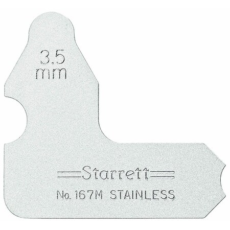 Starrett Radius Gage, 4 mm, Angle, 1 167M-4