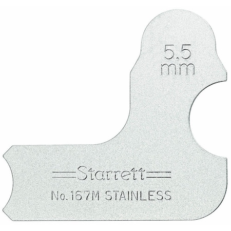 Starrett Radius Gage, 1, Angle, 6 mm 167M-6