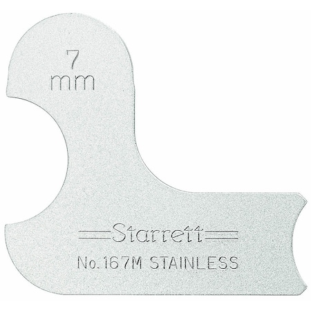 Starrett Radius Gage, 1, Angle, 8 mm 167M-8