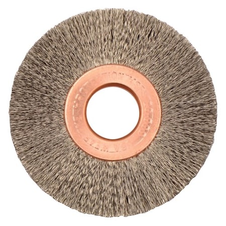 Weiler 2" Small Dia Crimped Wire Wheel .005" SS Fill 1/2" Arbor Hole 16833