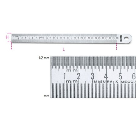 Beta Semi-Rigid Graduated Rule, 300mm 016830030