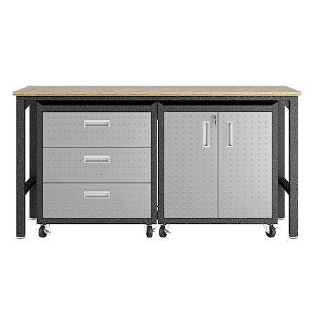 Manhattan Comfort Fortress 3.0 Mobile Garage Cabinet, Gray, Steel 16GMC