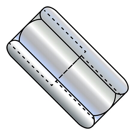 Zoro Select Coupling Nut, 3/4"-10, Steel, Zinc Plated, 1-1/2 in Lg, 1 in Hex Wd, 50 PK 752416NCUPR