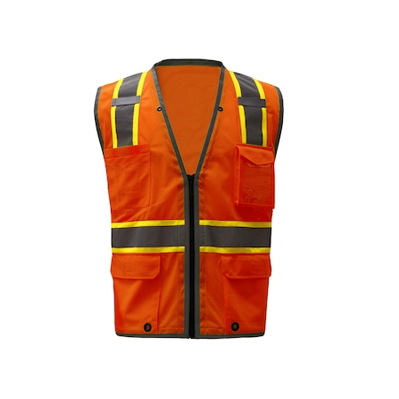 Gss Safety Hi-Vis Long Sleeve T-Shirt, 100% Polyester Birdseye, Orange, 3XL 5506-3XL
