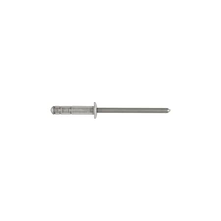 Disco Blind Rivet, Dome Head, 1/8 in Dia., 39/64 in L, Aluminum Body, 100 PK 17053PK