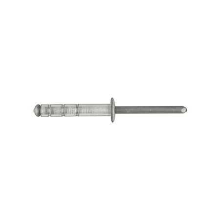 Disco Blind Rivet, Dome Head, 3/16 in Dia., 1-1/16 in L, Aluminum Body, 50 PK 17062PK
