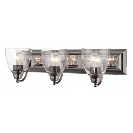 Livex Lighting Black Chrome Vanity Sconce, 3 Light 17073-46
