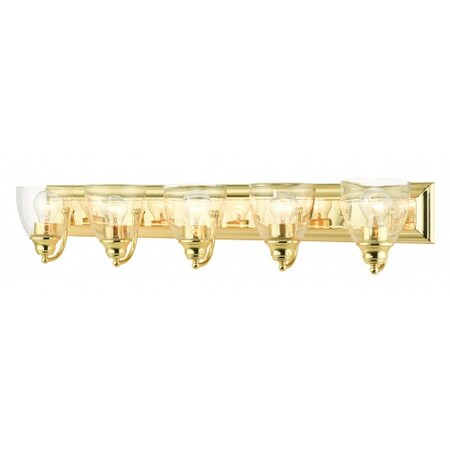 Livex Lighting Polished Brass Vanity Sconce, 5 Light 17075-02