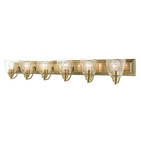Livex Lighting Antique Brass Vanity Sconce, 6 Light 17076-01
