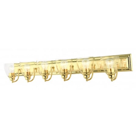 Livex Lighting Polished Brass Vanity Sconce, 6 Light 17076-02