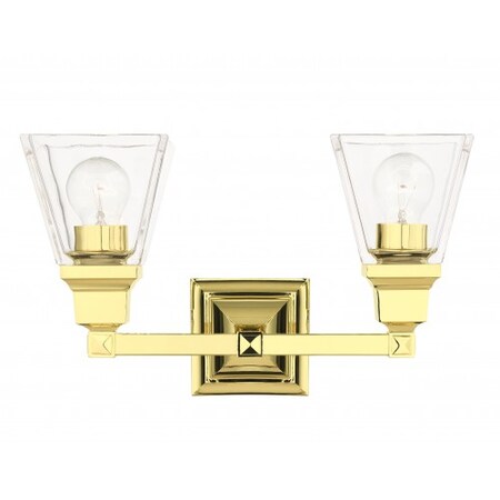 Livex Lighting Polished Brass Vanity Sconce, 2 Light 17172-02