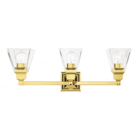 Livex Lighting Polished Brass Vanity Sconce, 3 Light 17173-02