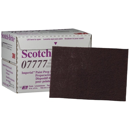 Scotch-Brite Paint Prep Scuff Hand Pad 07777 Maroon, 20 pads/bx 3 bx/pk 07777