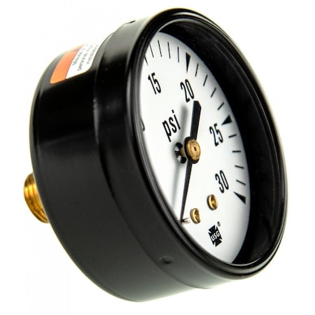 Weil Mclain Pressure Gauge, 0-30, 2-1/2", 1/4", Bottom 510-218-045