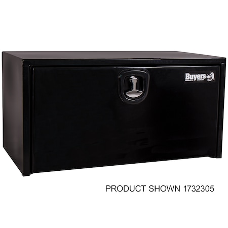 Buyers Products 18x18x48 Inch Black Steel Underbody Truck Box With 3-Point Latch 1732310